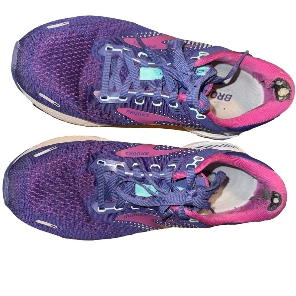 Brooks Purple Adrenaline GTS 22 Comfort Running Sneaker Navy/Yucca/Pink Size 10 - Picture 5 of 5